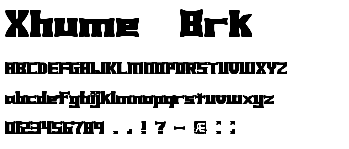 Xhume (BRK) font